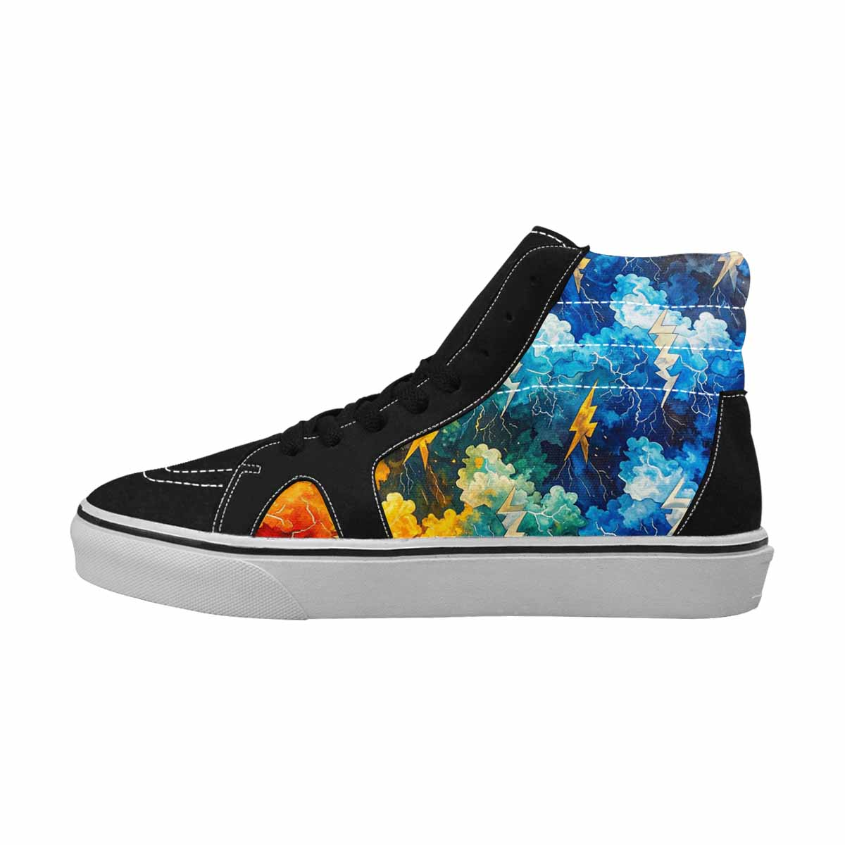 WOMEN'S Lightning Bolt High Top Canvas Surreal Custom Shoes