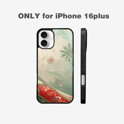 iPhone 16 Plus Case — Christmas Wrapping Paper Pattern Art Wallpaper, Custom Print Case Cover
