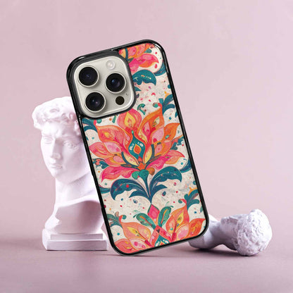 iPhone 16 Pro Case — Marble Floral, Custom Art Phone Cover