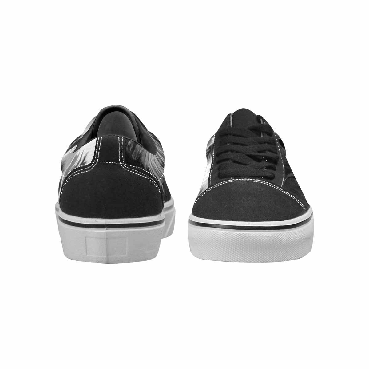 WOMEN'S Tie Dye Acid Wash Black White Canvas Lace-Up Vivid Custom Shoes