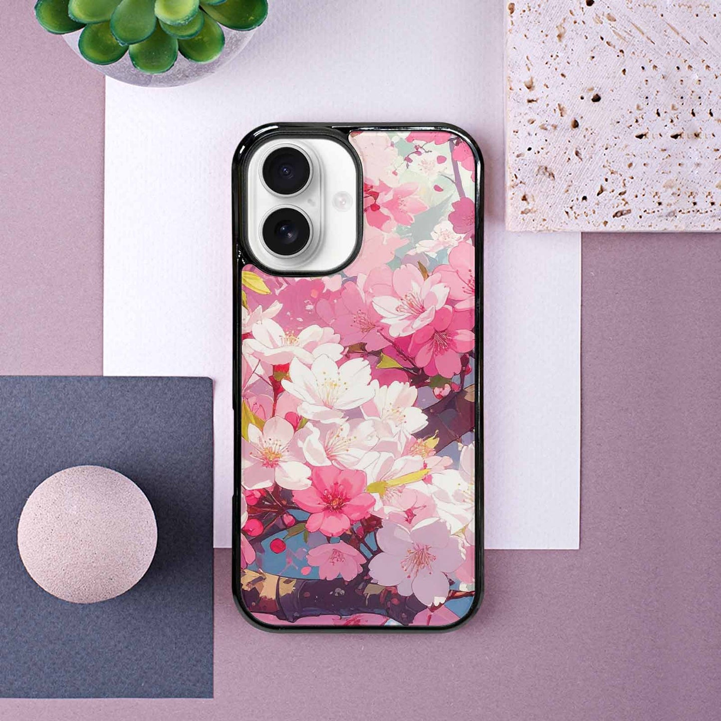 iPhone 16 Case — Cherry Blossom Branch Cherry Blossom Branches, Customized Protective Case