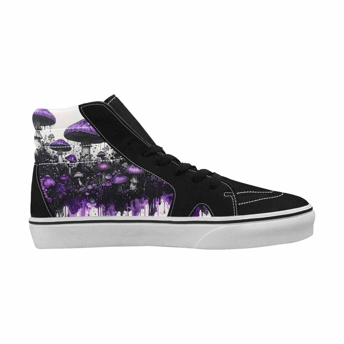 MEN'S Rainbow Drip Mushrooms High Top Canvas Grunge Custom Shoes