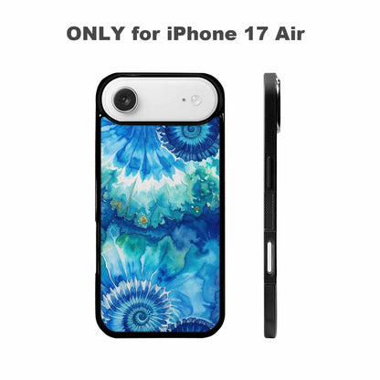 iPhone 17 Air Case — Tie Dye Ocean Blues Blended Tie, Customized Protective Case
