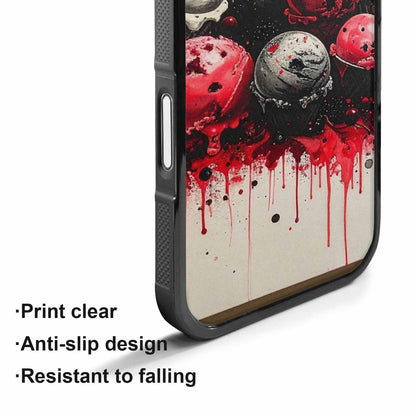 iPhone 17 Case — Black &amp; Red Ink Original Art, Unique Phone Case Design