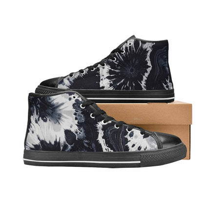 WOMEN'S Black White Animal Print High Top Canvas Dreamcore Custom Shoes