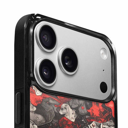 iPhone 17 Pro Max Case — Black &amp; Red Ink Camo, Unique Phone Case Design