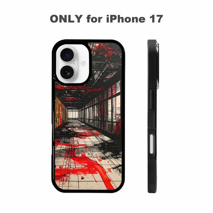 iPhone 17 Case — Black &amp; Red Ink Galaxy Space, Customized Protective Case