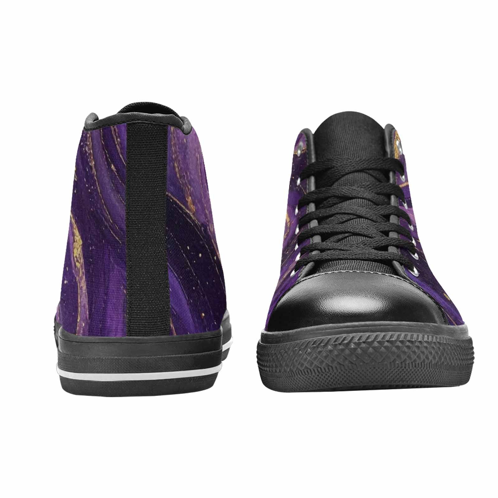 WOMEN'S Starry Night Nebula Brushstroke High Top Canvas Wallpaper Art Shoes