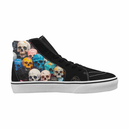 MEN'S Skulls  Marble Skulls High Top Canvas Grunge Custom Shoes