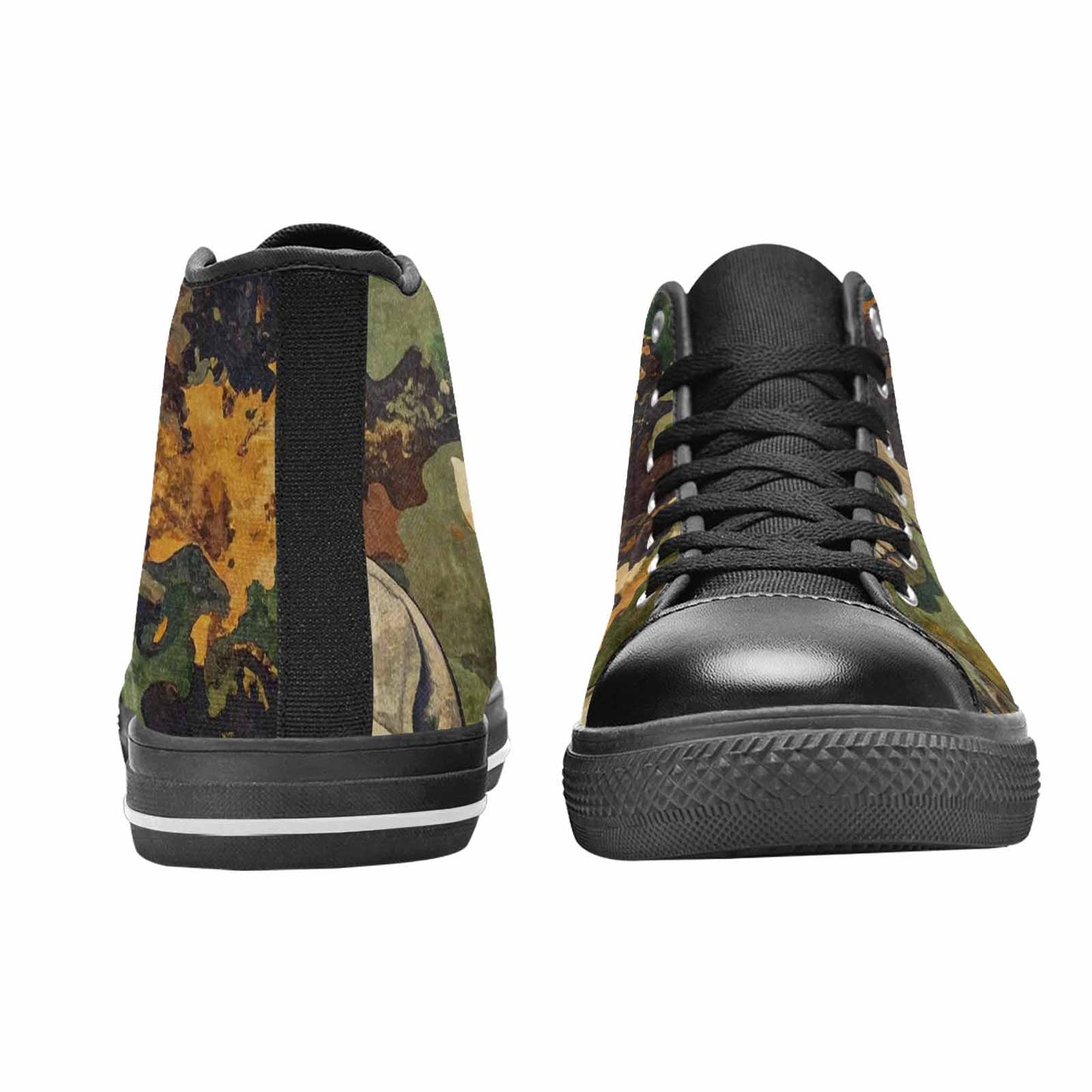 MEN'S Military Camo Skull High Top Canvas Dark Academia Sneakers