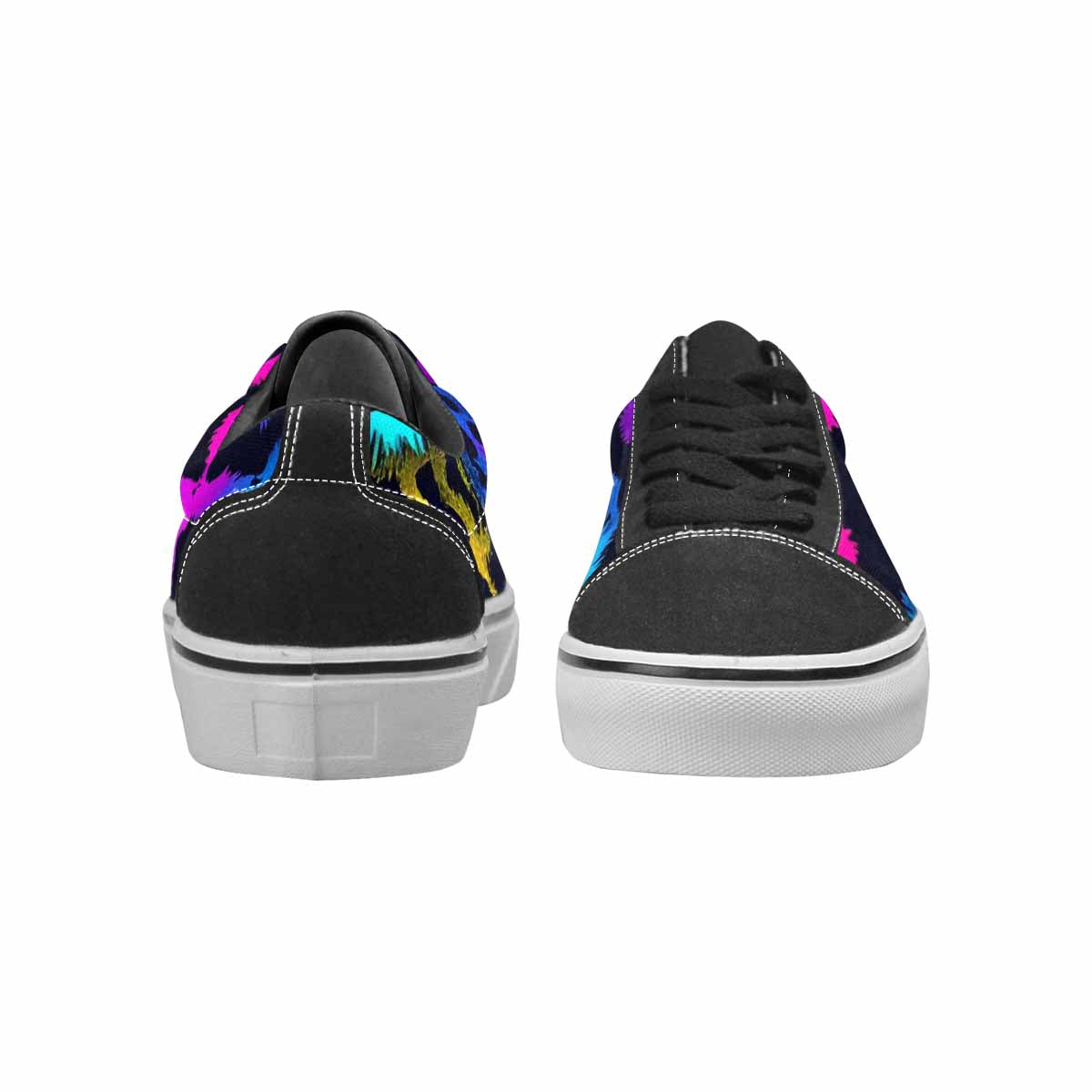 MEN'S Leopard Print Neon Canvas Lace-Up Vivid Sneakers
