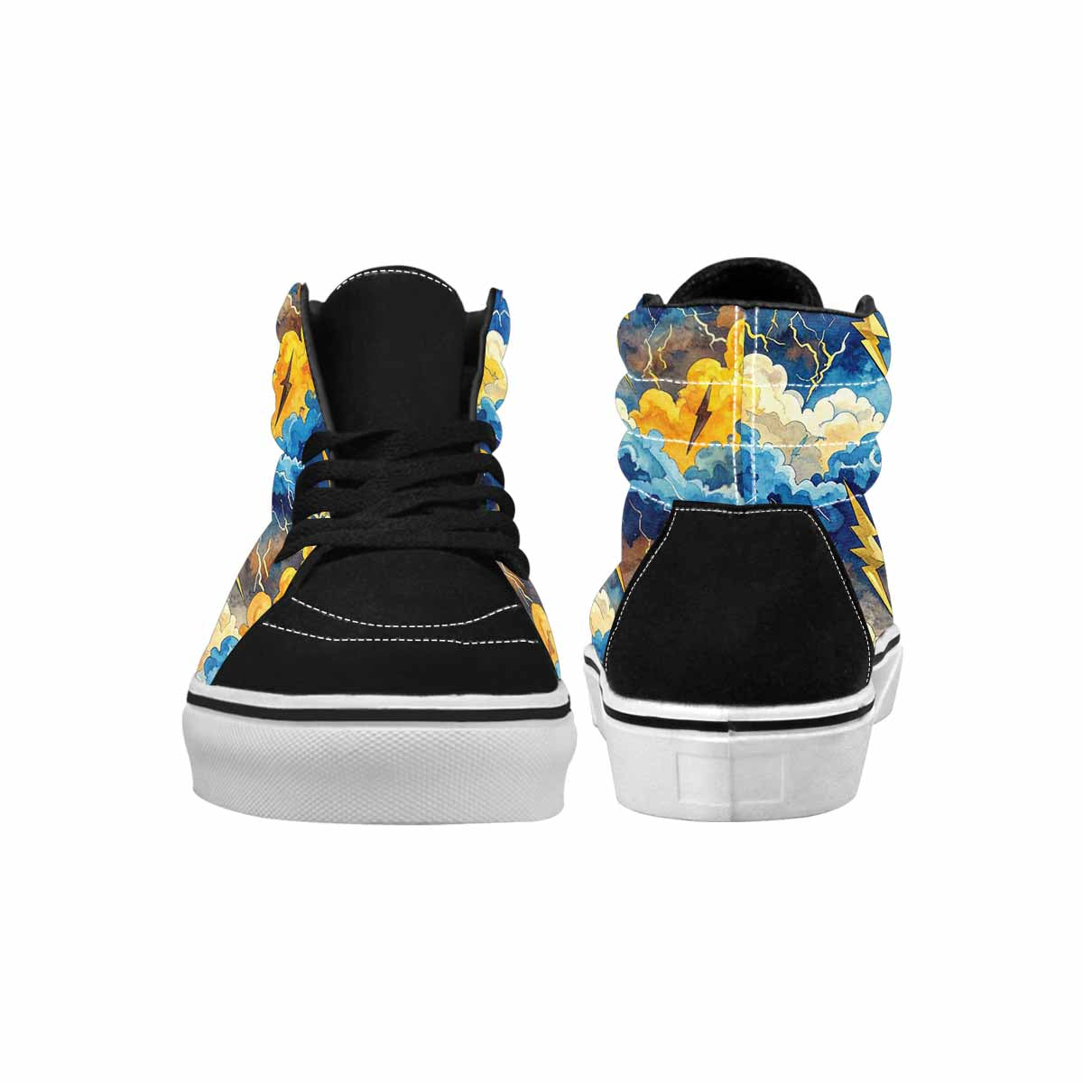 WOMEN'S Lightning Bolt High Top Canvas Wallpaper Art Custom Sneakers