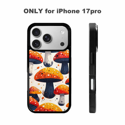 iPhone 17 Pro Case — Vivid Winter Mushroom Seamless Cartoon Cute, Custom Printed Phone Case