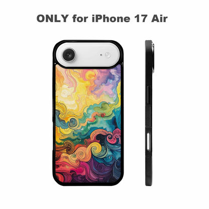 iPhone 17 Air Case — Tie Dye Swirls Black White Tie, Custom Printed Phone Case