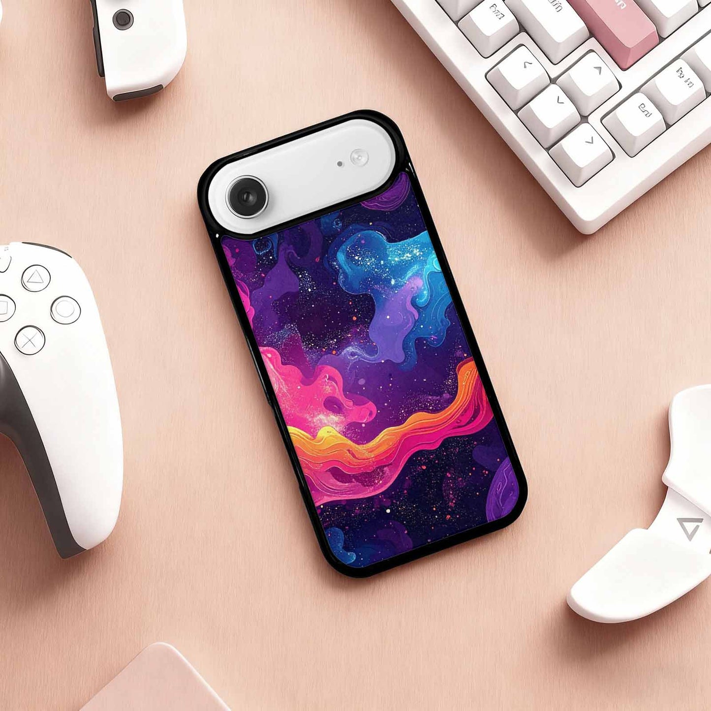 iPhone 17 Air Case — Rose Galaxy Art Seamless Pattern Galaxy, Custom Printed Phone Case