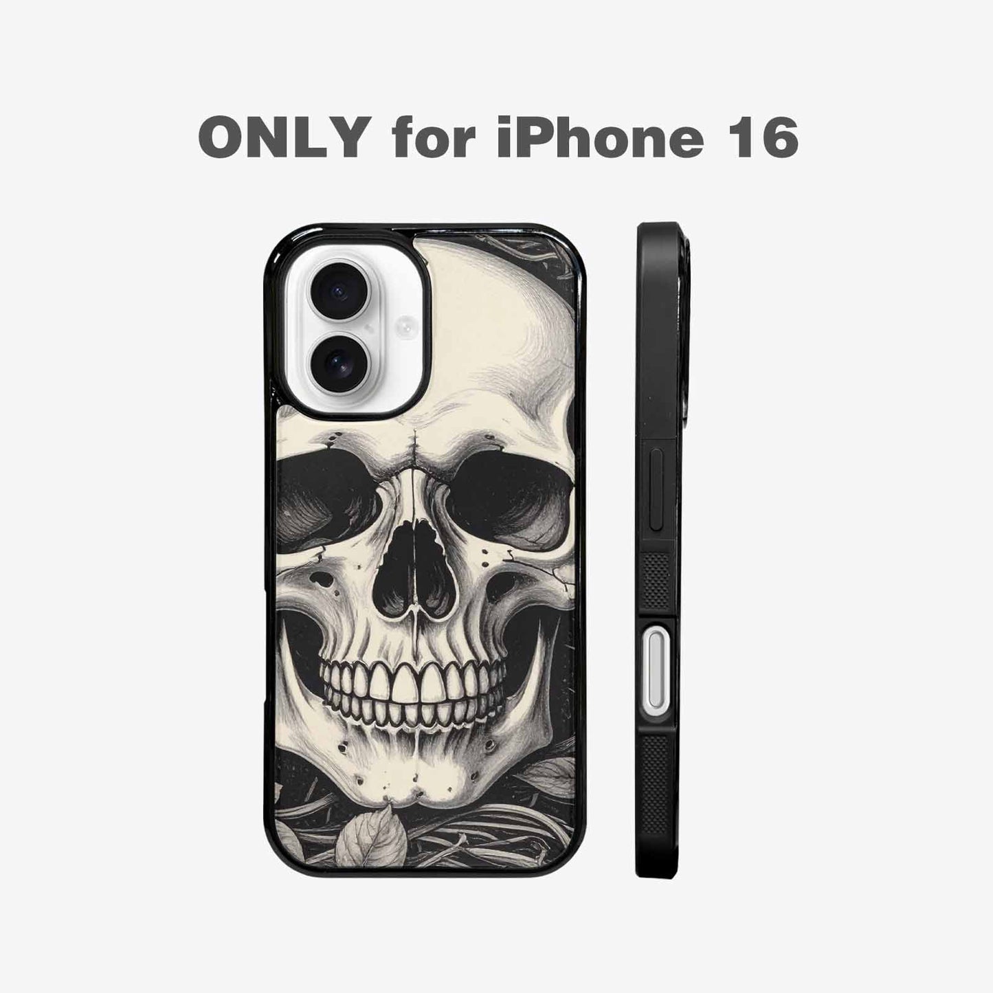 iPhone 16 Case — 20 Skulls Overlapping Seamless Tileable Pattern, Original Design Phone Case