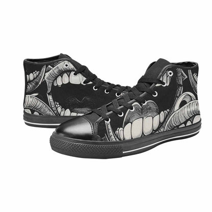 MEN'S Googly Cartoon Mouths High Top Canvas Vibrant Chaos Custom Sneakers