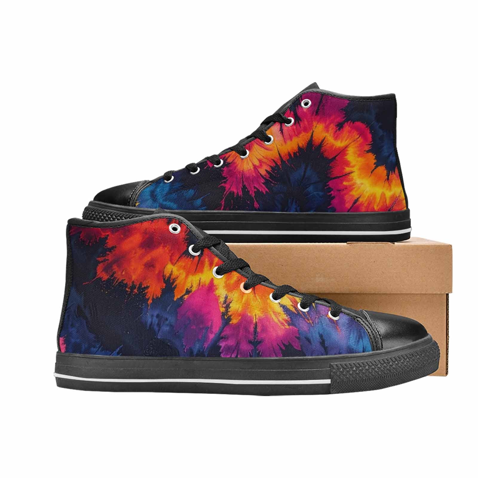 MEN'S Tie Dye Dark High Top Canvas Dreamcore Sneakers