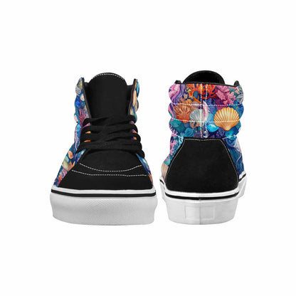 MEN'S Fish Scale Coral High Top Canvas Vivid Custom Sneakers