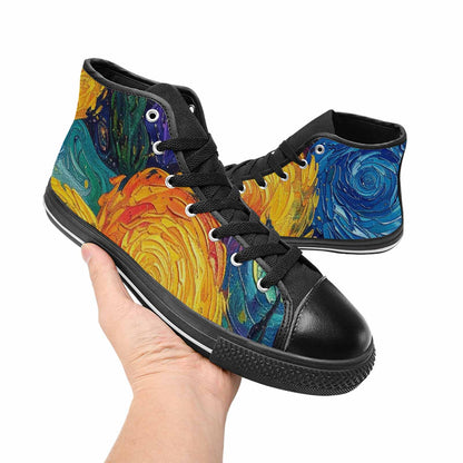MEN'S Blend All Versions High Top Canvas Vibrant Chaos Custom Shoes