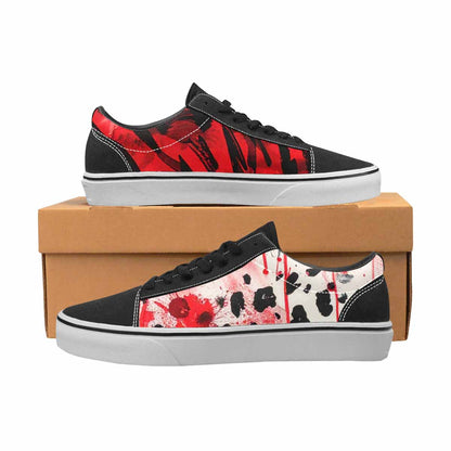 WOMEN'S Animal Print (black & Lace-Up Canvas Y2K Shoes