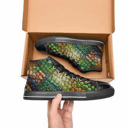 MEN'S Snake Skin Reptile High Top Canvas Dreamcore Custom Shoes