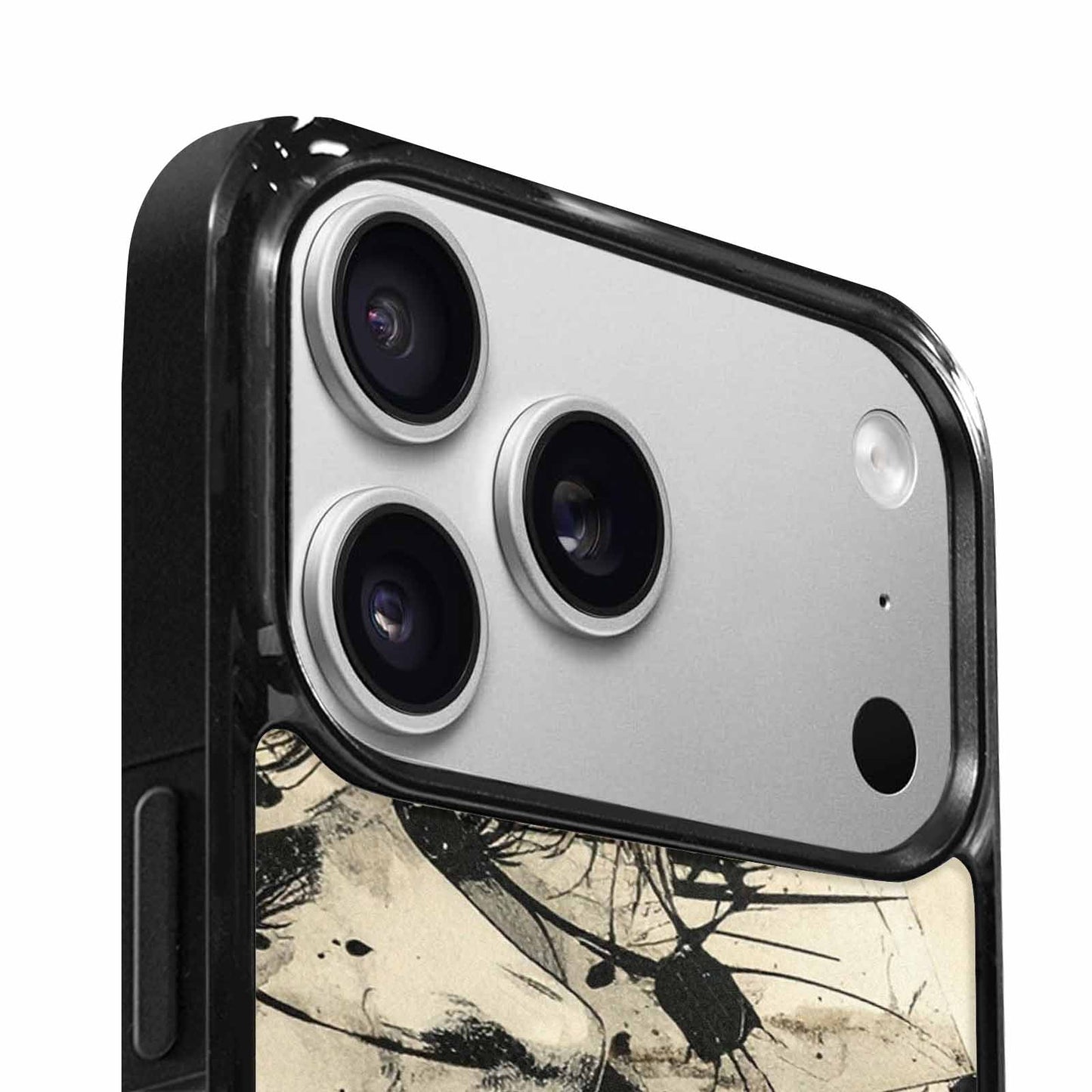 iPhone 17 Pro Max Case — Black And White Solid Retro Vintage, Customized Protective Case