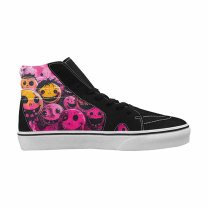 MEN'S Melting Moon Smiley High Top Canvas Vibrant Chaos Sneakers