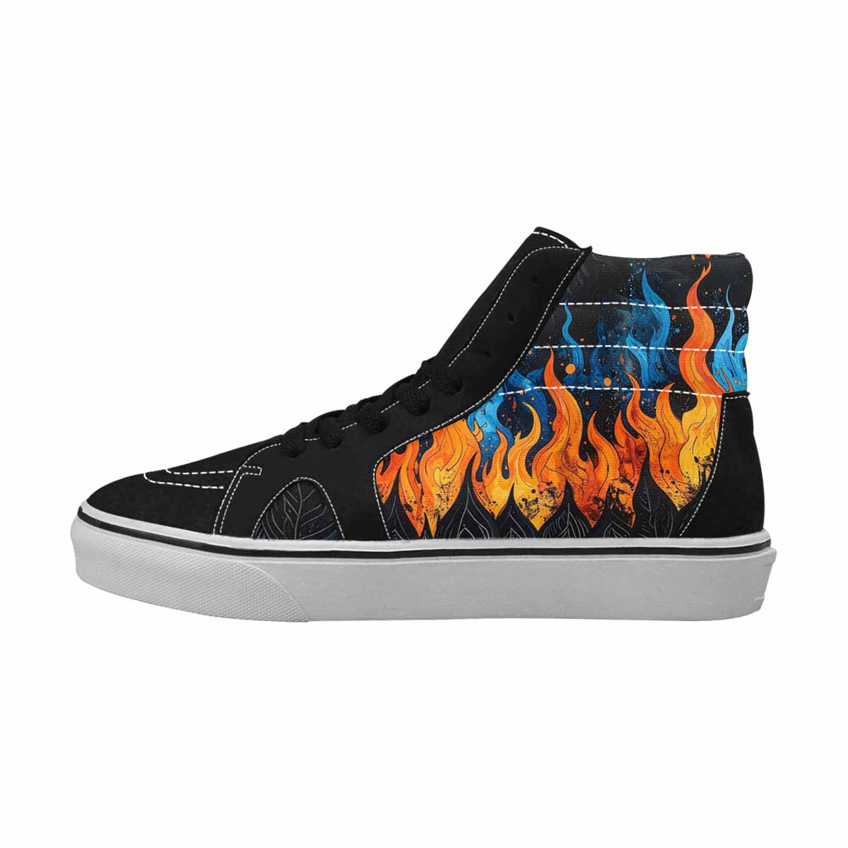 MEN'S Flame Burst High Top Canvas Dark Academia Sneakers