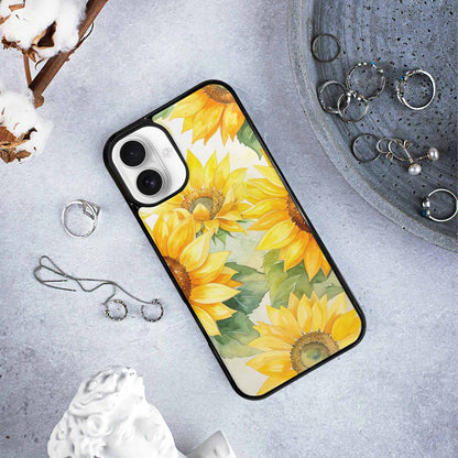 iPhone 16 Plus Case — Sunflowers Watercolor, Personalized Phone Case