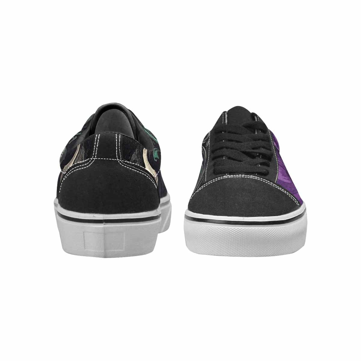WOMEN'S Skulls Roses Gothic Filigree Canvas Lace-Up Vibrant Chaos Custom Sneakers