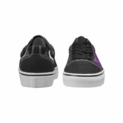 WOMEN'S Skulls Roses Gothic Filigree Canvas Lace-Up Vibrant Chaos Custom Sneakers