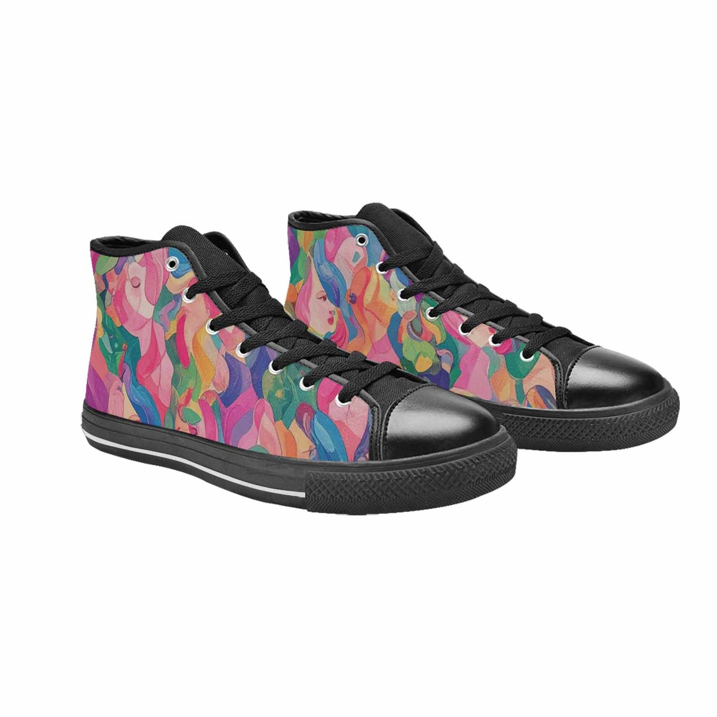 MEN'S Polysexual Flag Color High Top Canvas Y2K Custom Sneakers