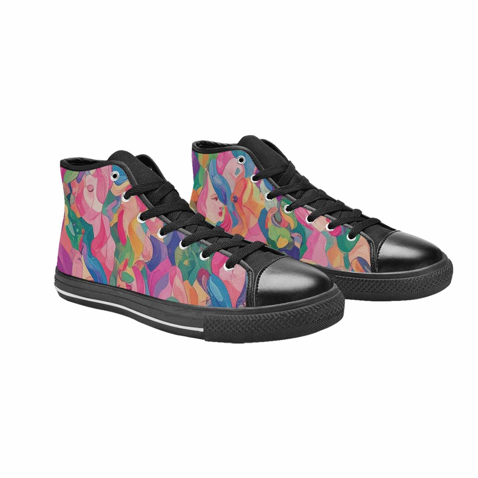 MEN'S Polysexual Flag Color High Top Canvas Y2K Custom Sneakers