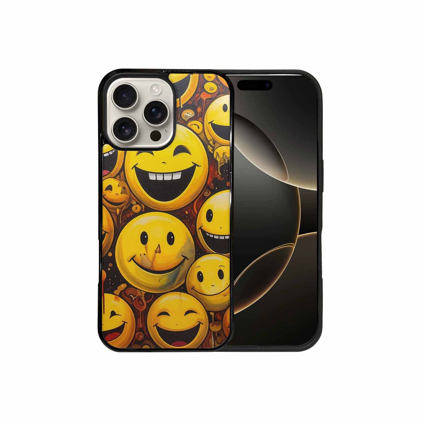 iPhone 16 Pro Max Case — Melting Moon Smiley Red Splatt Ipd, Customized Protective Case