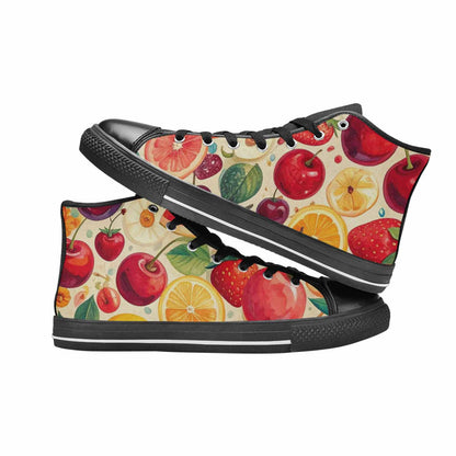 MEN'S Cherry Fruit Print High Top Canvas Y2K Custom Sneakers