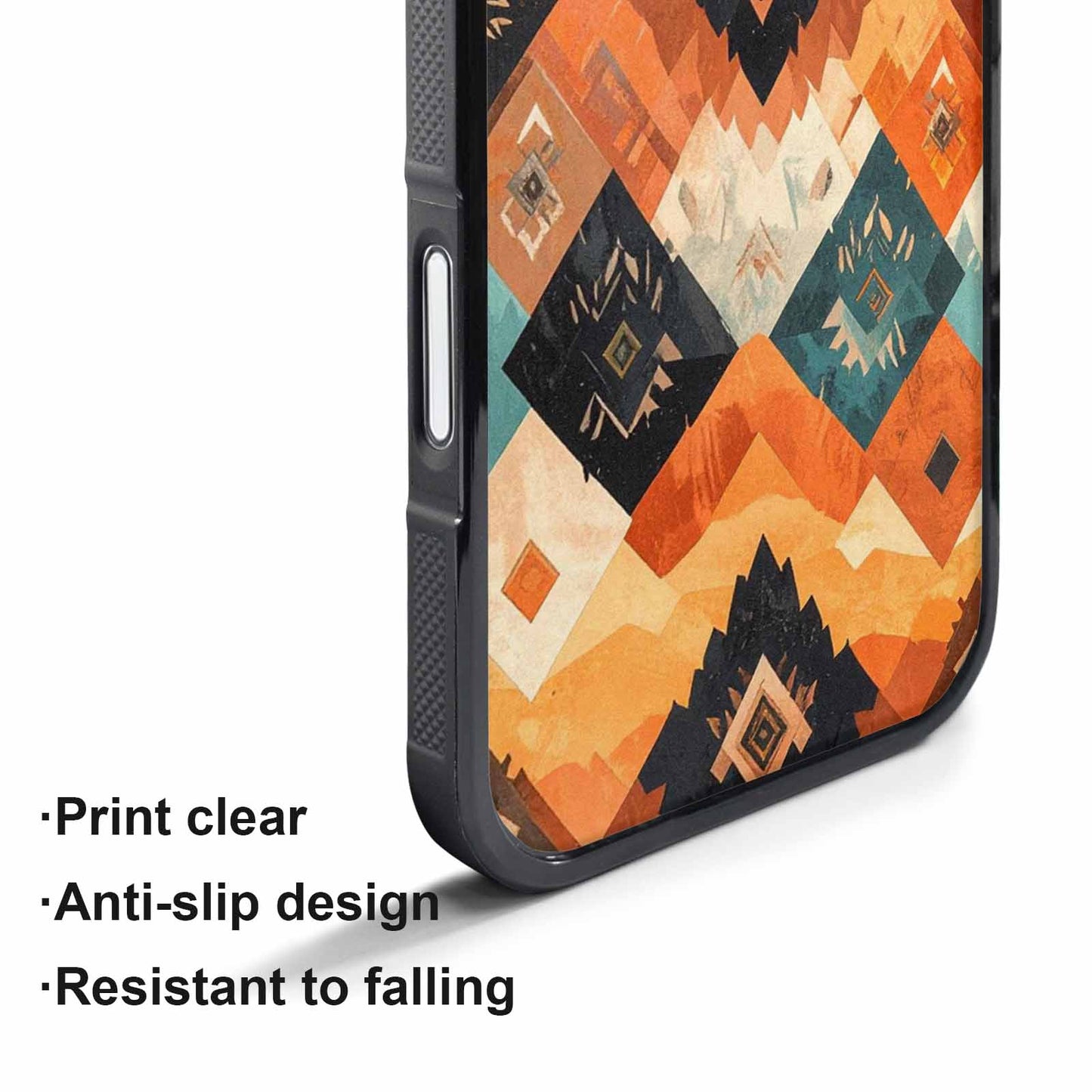 iPhone 17 Pro Max Case — Small Southwestern Geometric Diamond Original Art, Personalized Phone Case