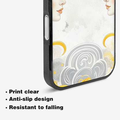 iPhone 16 Plus Case — Gemini Twins Zodiac Pattern Seamless Repeat, Custom Printed Phone Case