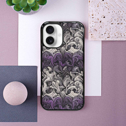 iPhone 16 Case — Asexual Flag Color Theme Small Rainbow, Original Design Phone Case