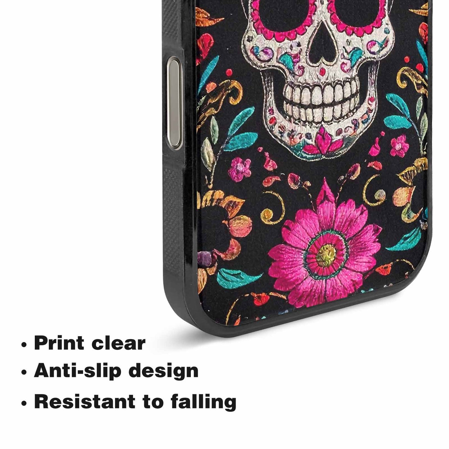 iPhone 16 Pro Max Case — Colorful Dia De Los Muertos Sugar, Custom Printed Phone Case