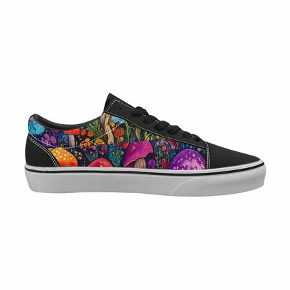 WOMEN'S Mushrooms (general) Mushrooms Pa Lace-Up Canvas Kaleidoscope Custom Sneakers
