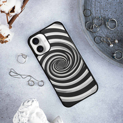 iPhone 16 Plus Case — Hypnotic Spiral Optical Illusion Motif High, Custom Print Case Cover