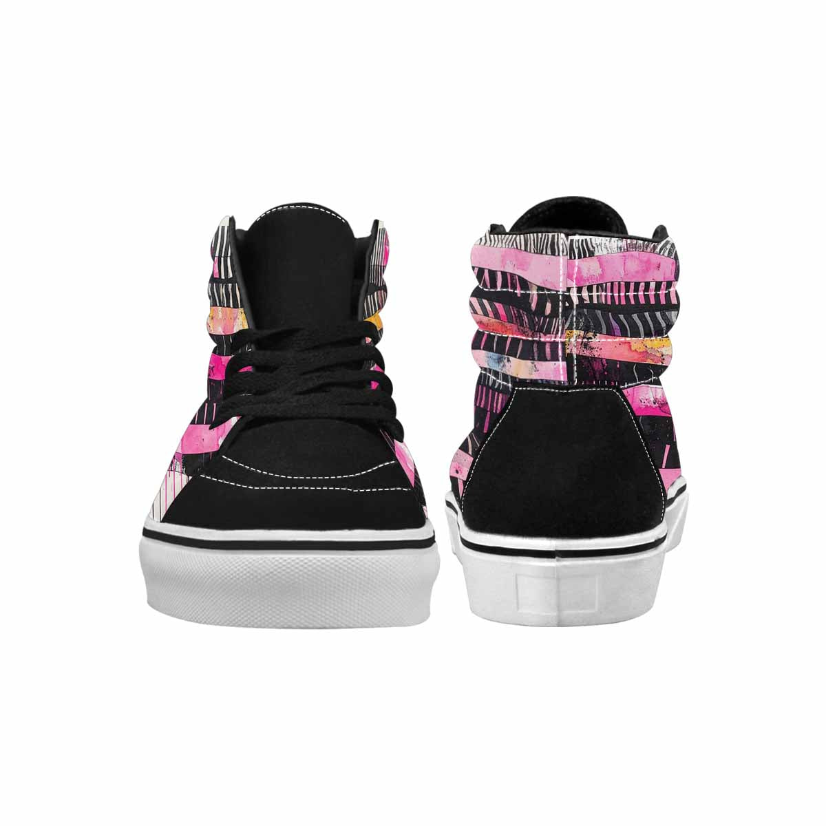 MEN'S Zebra Stripe Burst High Top Canvas Neon Fantasy Custom Shoes