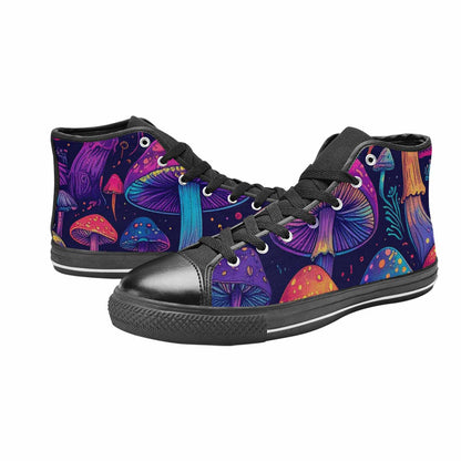 MEN'S Psychedelic Mushroom High Top Canvas Vibrant Chaos Shoes
