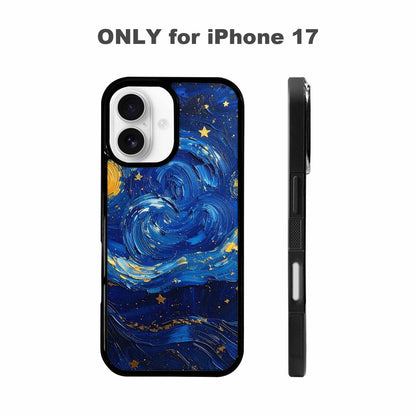 iPhone 17 Case — Swirling Deep Blue Night Galaxy Space, Original Design Phone Case
