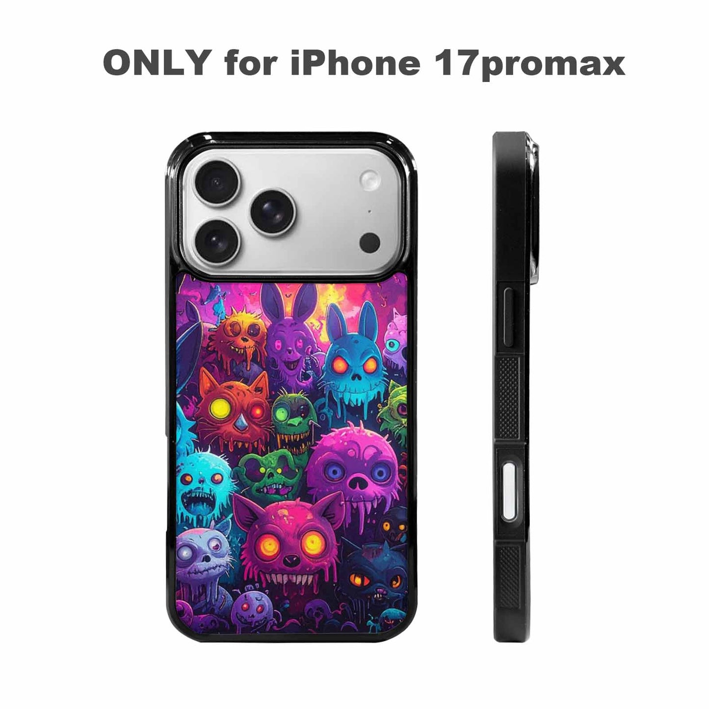 iPhone 17 Pro Max Case — Mixed Toxic Glow Creature Cartoon Cute, Original Design Phone Case