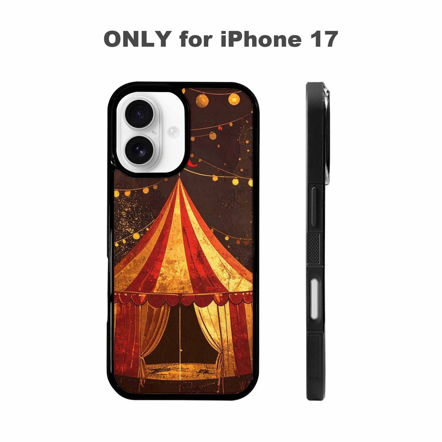 iPhone 17 Case — Vintage Circus Art Pattern Retro Vintage, Customized Protective Case