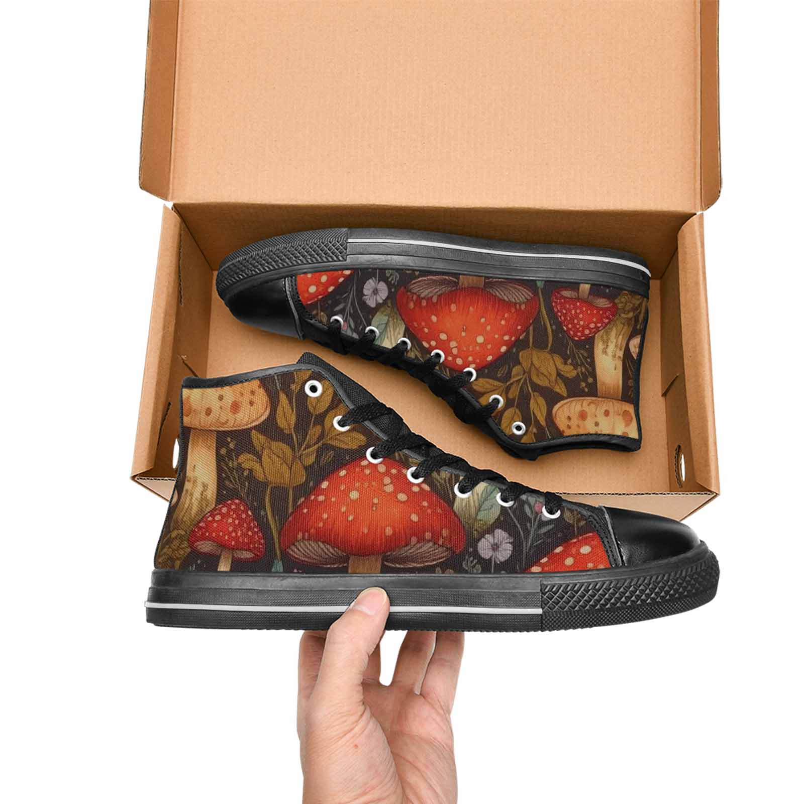 WOMEN'S Mushroom High Top Canvas Cottagecore Shoes