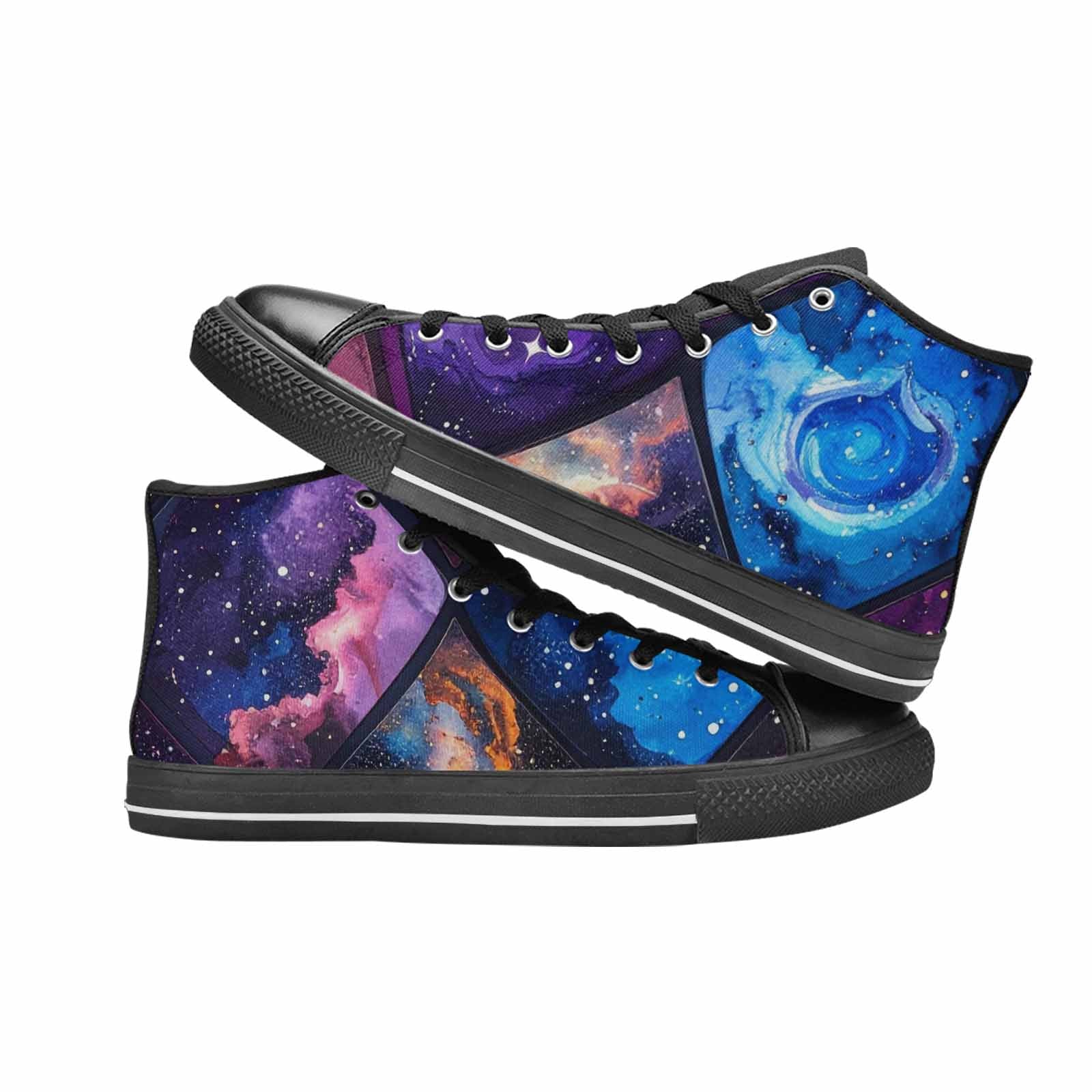 WOMEN'S Galaxy Stars Nebula High Top Canvas Vivid Custom Shoes