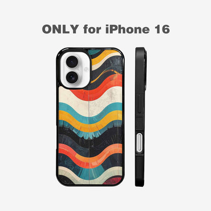 iPhone 16 Case — Retro Wave Scallop Stripe Small Fpz, Custom Designed Case Cover